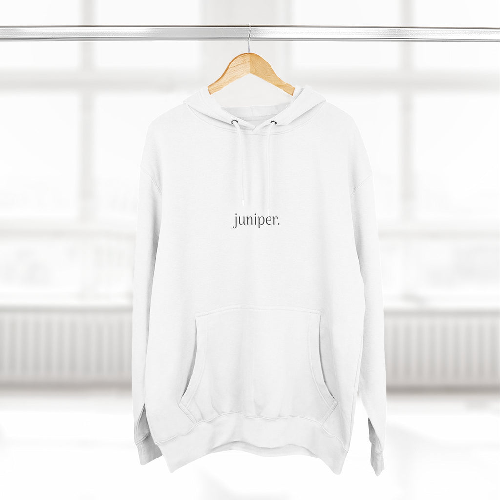 Juniper Floral Hoodie — Blue Botanical Three-Panel Fleece Sweatshirt