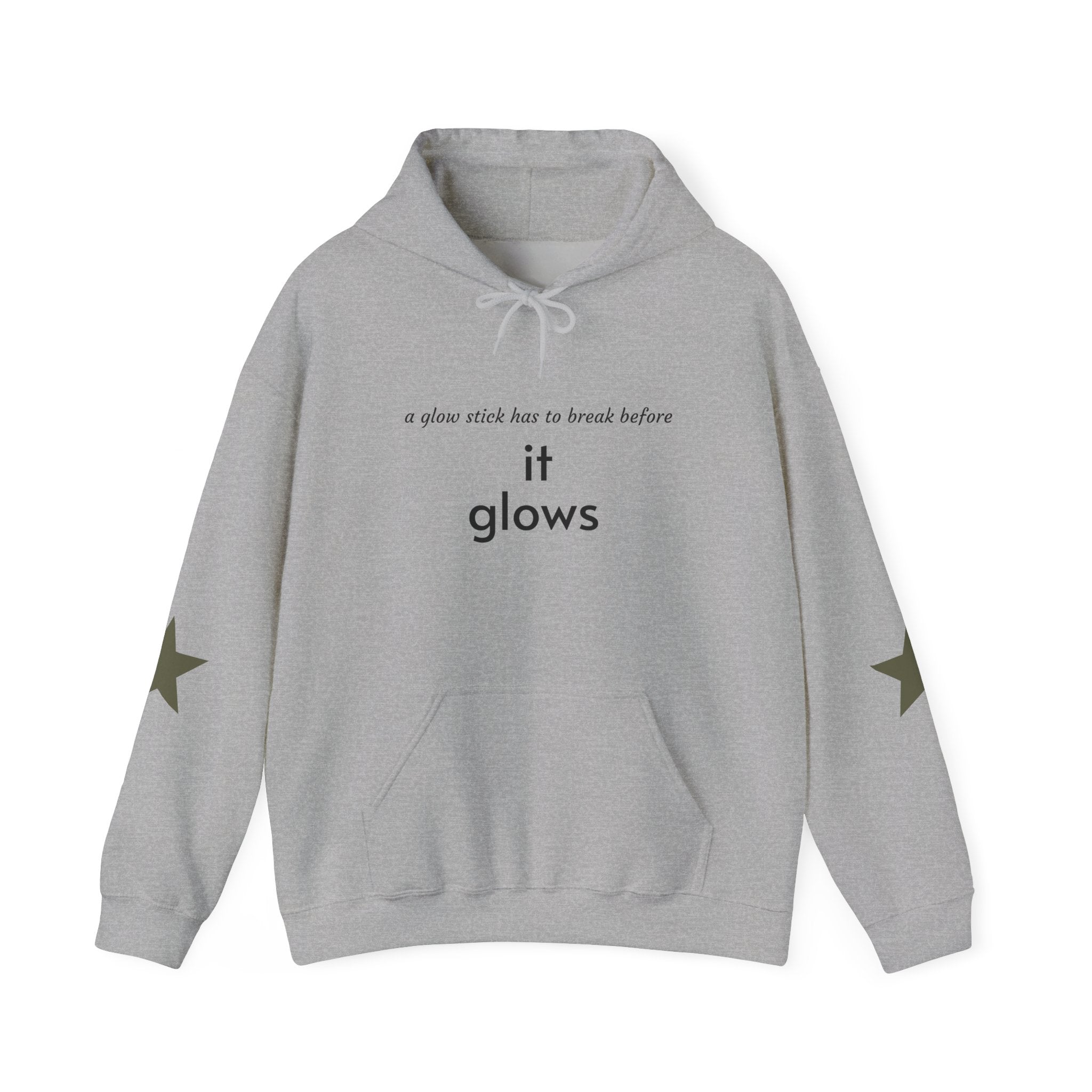 Faith Over Fear Hoodie — "it glows" Minimal Inspirational Pullover
