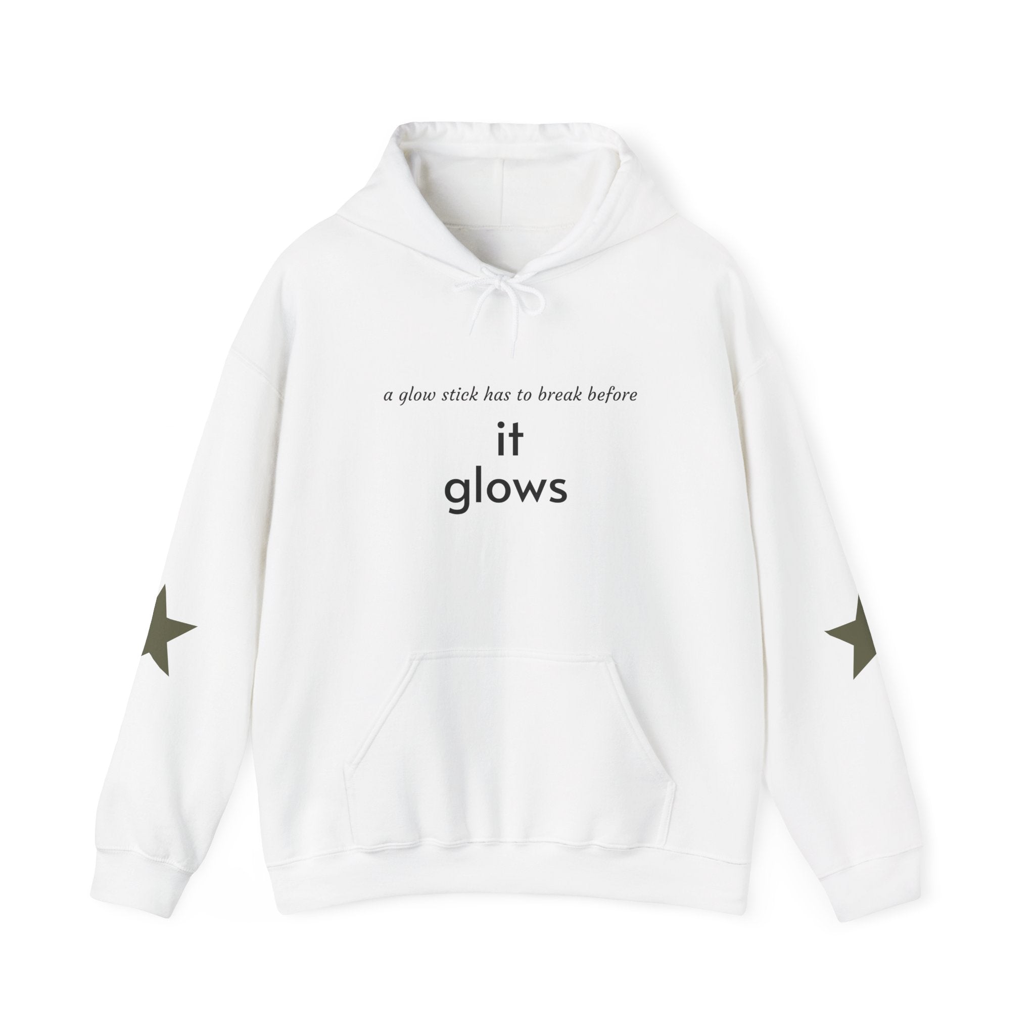 Faith Over Fear Hoodie — "it glows" Minimal Inspirational Pullover