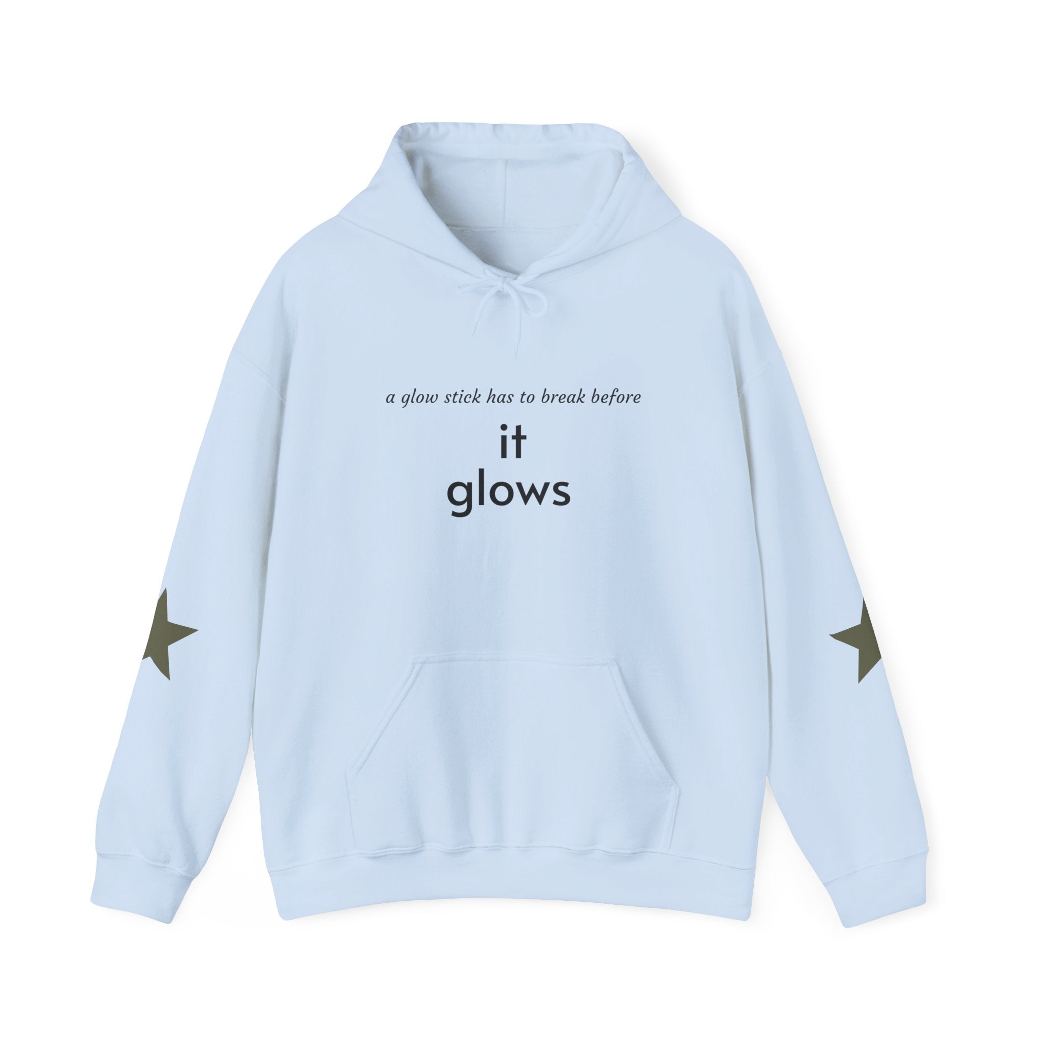 Faith Over Fear Hoodie — "it glows" Minimal Inspirational Pullover