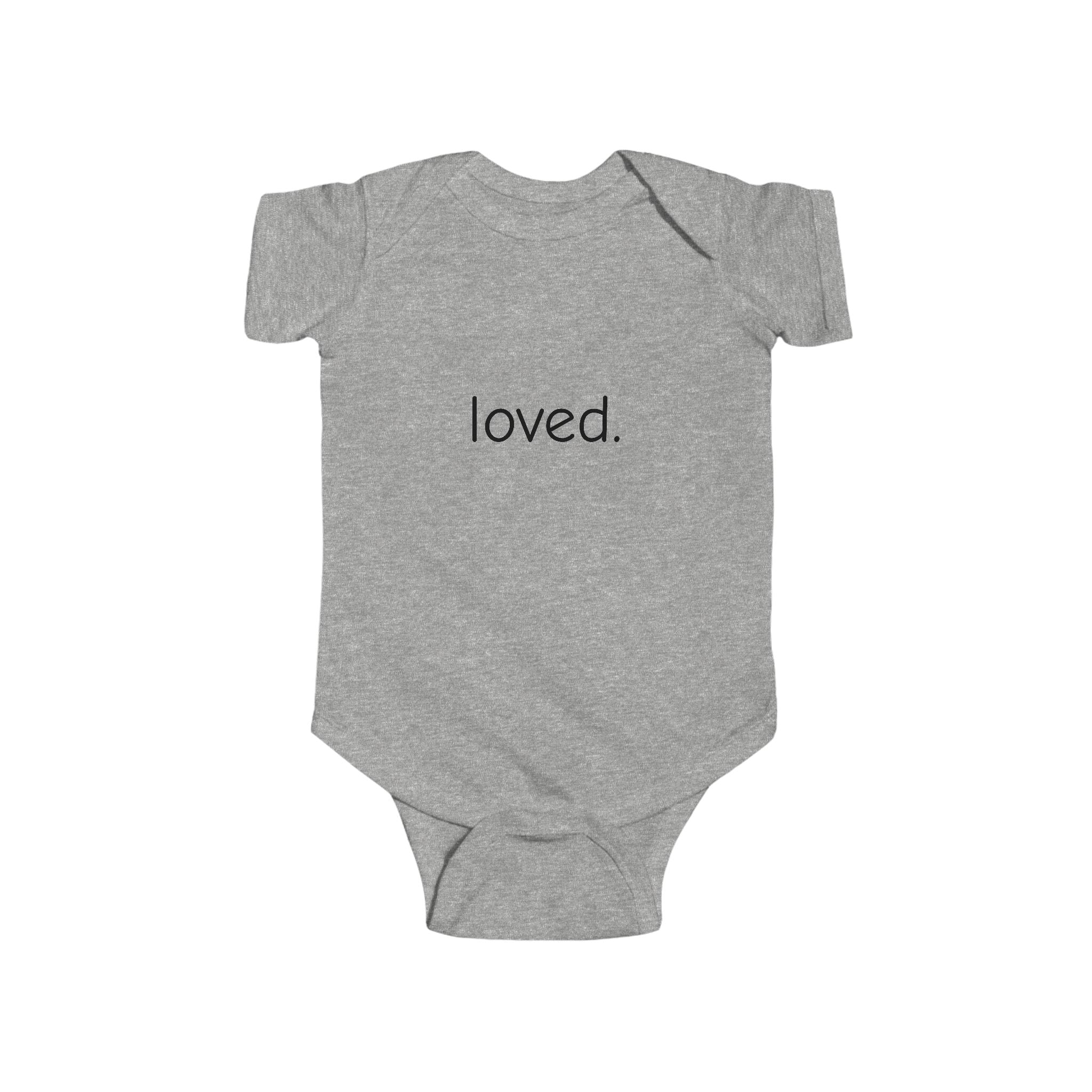 Loved. Baby Bodysuit — Minimal Infant Onesie, Newborn Gift