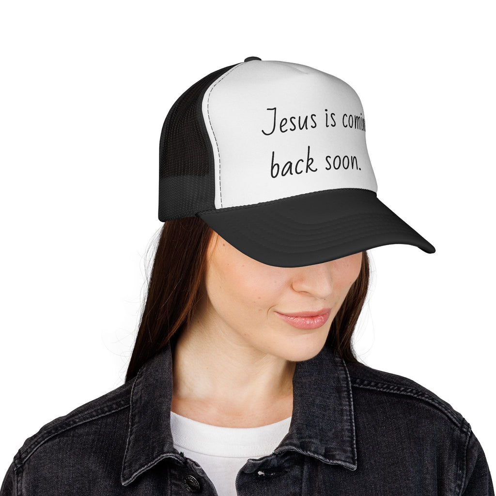 Jesus Is Coming Back Soon Trucker Cap — Christian Faith Mesh Hat
