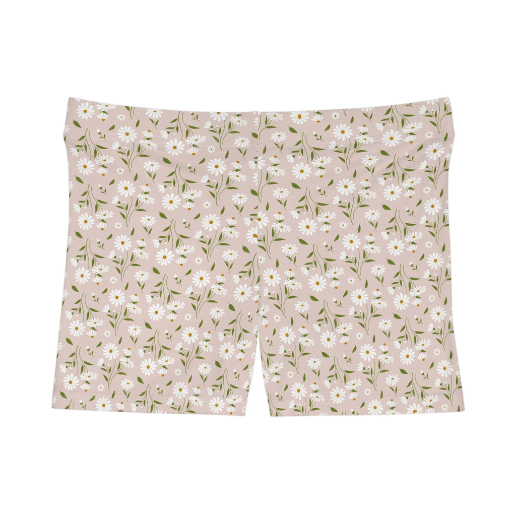 Floral Daisy Print Women's Shorts — Pink All-Over-Print Lounge Shorts