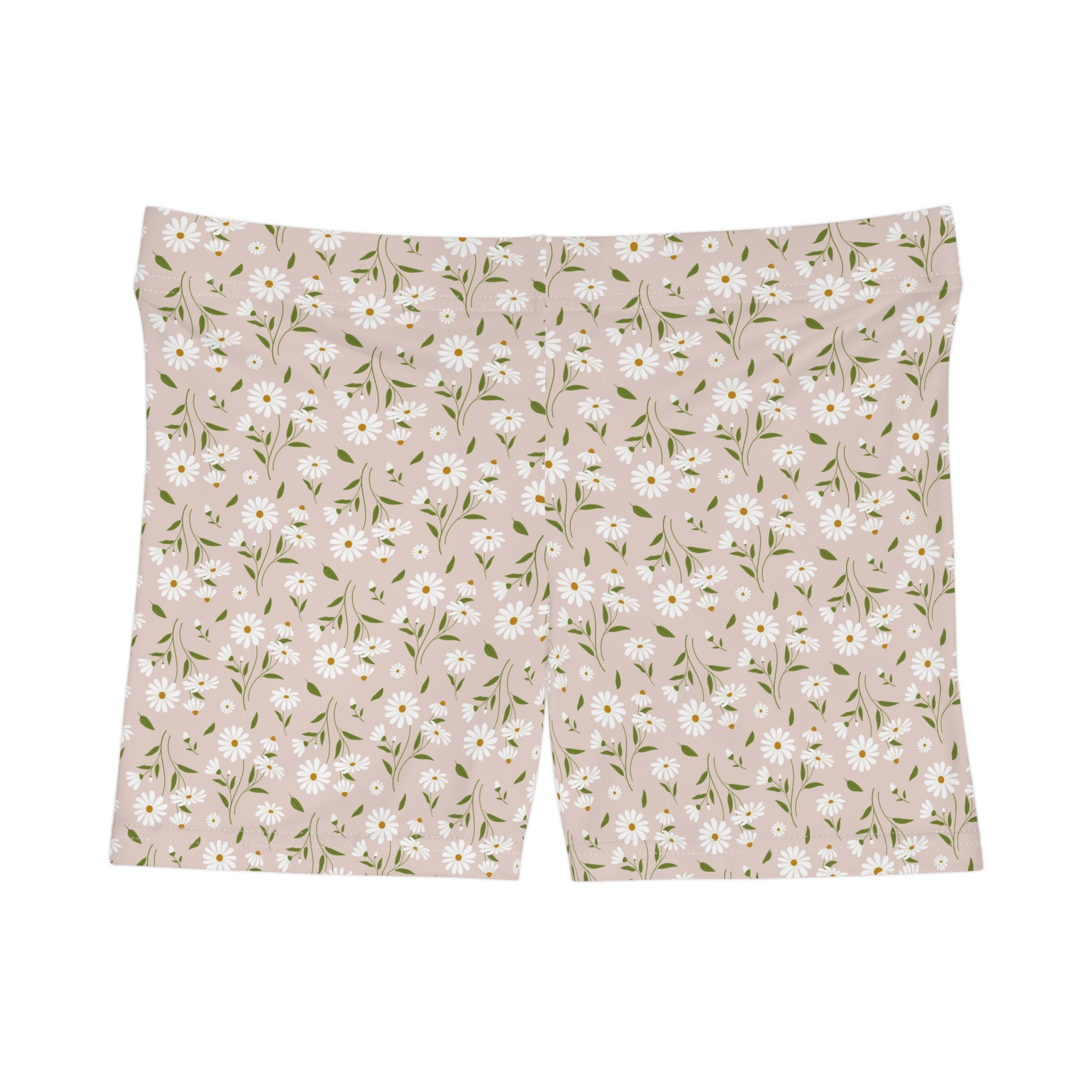 Floral Daisy Print Women's Shorts — Pink All-Over-Print Lounge Shorts