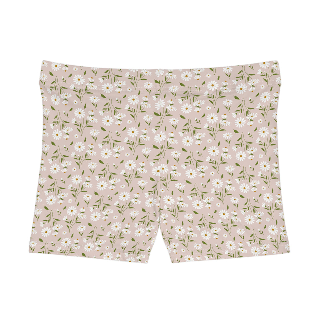 Floral Daisy Print Women's Shorts — Pink All-Over-Print Lounge Shorts